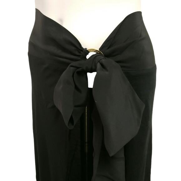 KIKI DE MONTPARNASSE sarong swim cover up resort wear skirt dress black OS NEW - Picture 4 of 11